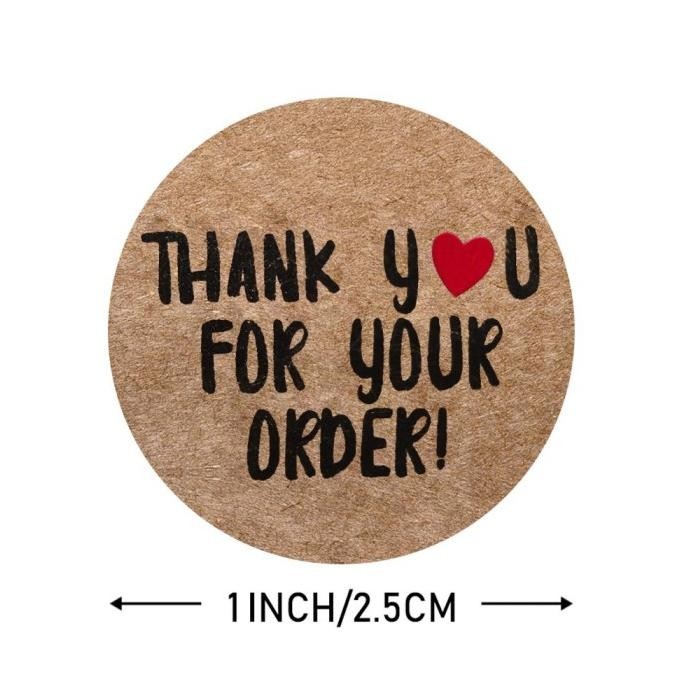 

sto Label Stiker isi 500 Thank You Brown Craft Cutting sticker Vinly murah