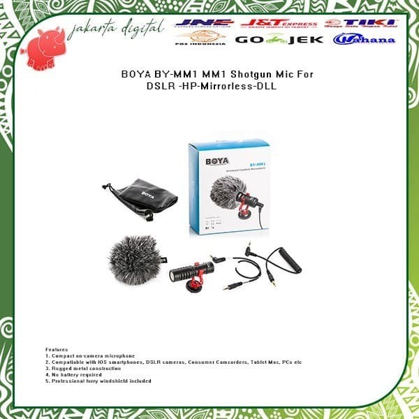Asli Boya By-Mm1 Mini Microphone Shotgun For Camera - Handphone Ready Stock