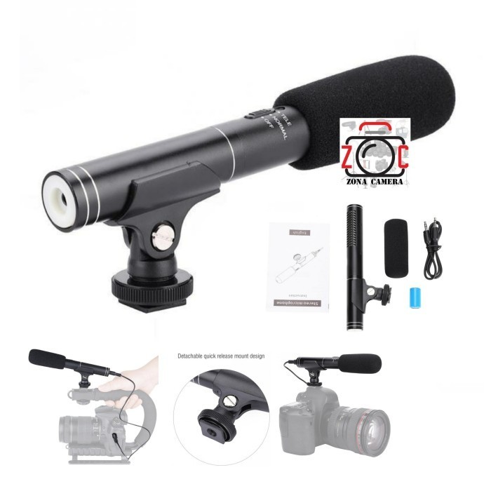 Asli Microphone Podcast Shotgun Portable Mic Condenser Dslr Reporter Camcor Hemat