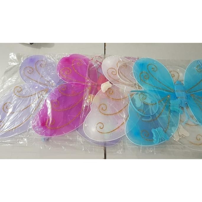 Miliki mainan anak sayap kupu kupu peri 3set tongkat dan bando (LED) 
