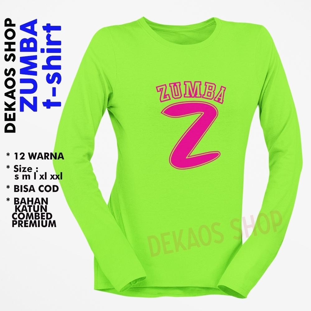 Kaos Senam Zumba Lengan Panjang / Setelan Zumba / Atasan Zumba / Baju Senam Wanita / Kaos Aerobic Le