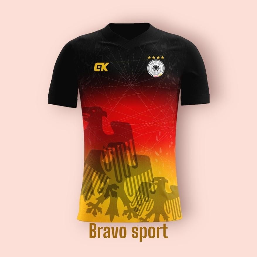 Kaos Olahraga Futsal//Baju Bola Jerman Pria & Wanita Dewasa Printing Size M-L-Xl