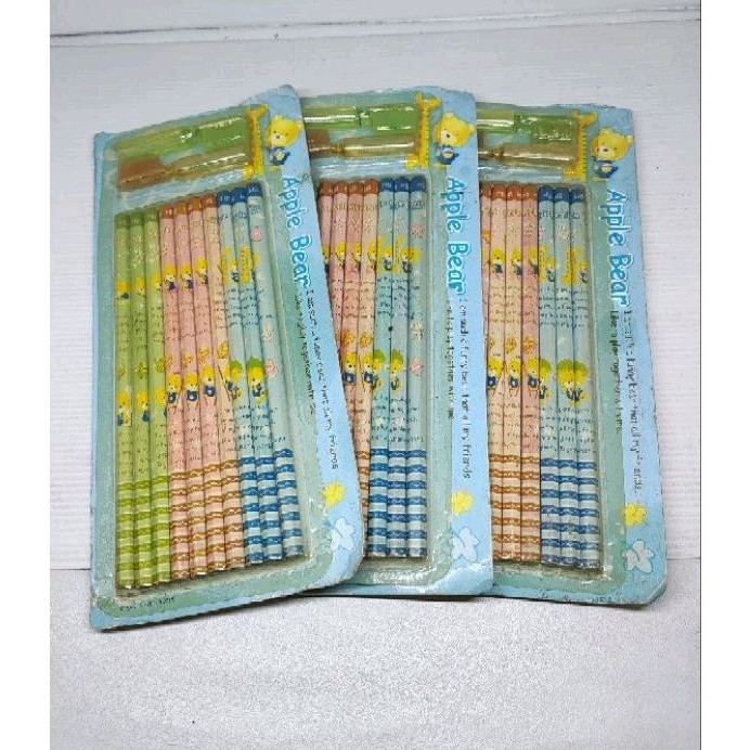 

pensil set/pensil tulis kayu HB 12 pcs apple bear (baru stok lama)