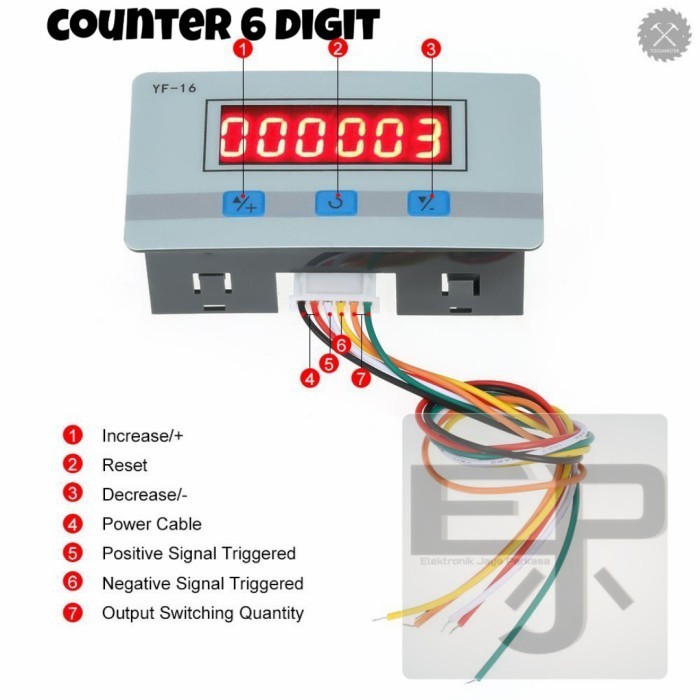 Terbaru Counter Digital 6 Digit Display 7 Segment Hitung Barang Produksi Promo Terlaris