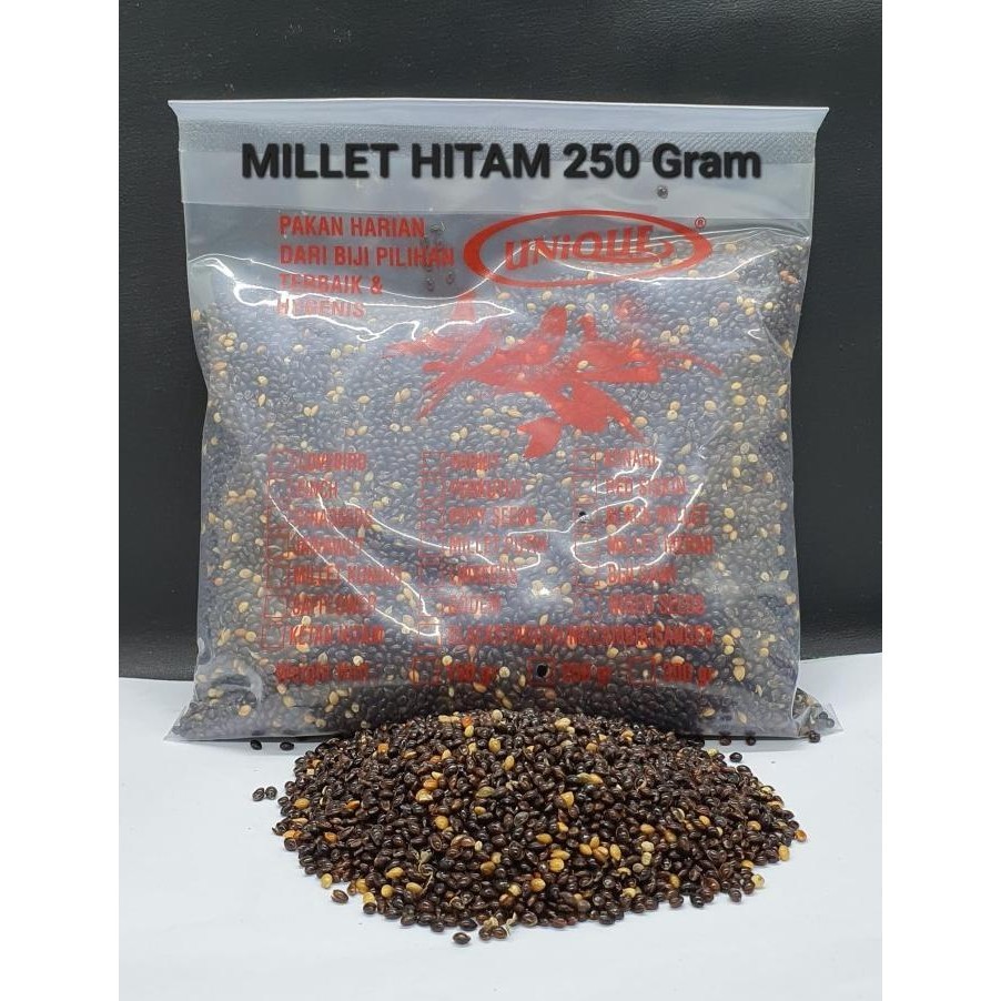 Unique Unik Milet Hitam Black Millet 250 Gr Pakan Perkutut Kenari Dll