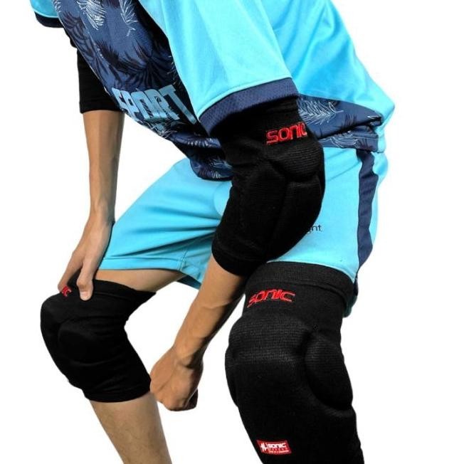 Kneepad Futsal Sonic Knee pad Elbow pad deker pelindung lutut kiper futsal hitam putih