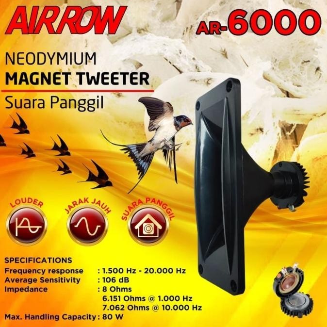 Twiter Airrow AR 6000 panggil walet