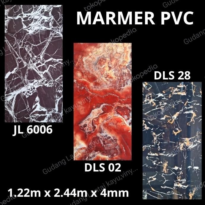 TERBARU - MARMER PVC 122 X 244 X 4MM / PVC MARMER GLOSY