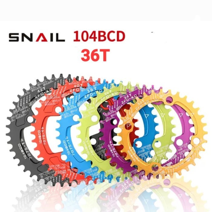 Snail Chain Ring 36T Bcd 104 Narrow Wide Chainring 104 Bcd 36T Hitam