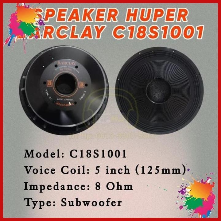 speaker huper barclay c18s1001 speaker 18 inch huper barclay c18s1001 (kwj)