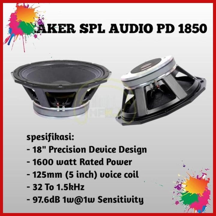 speaker komponen spl audio pd 1850 18in speaker spl 18 inch pd1850 (kwj)