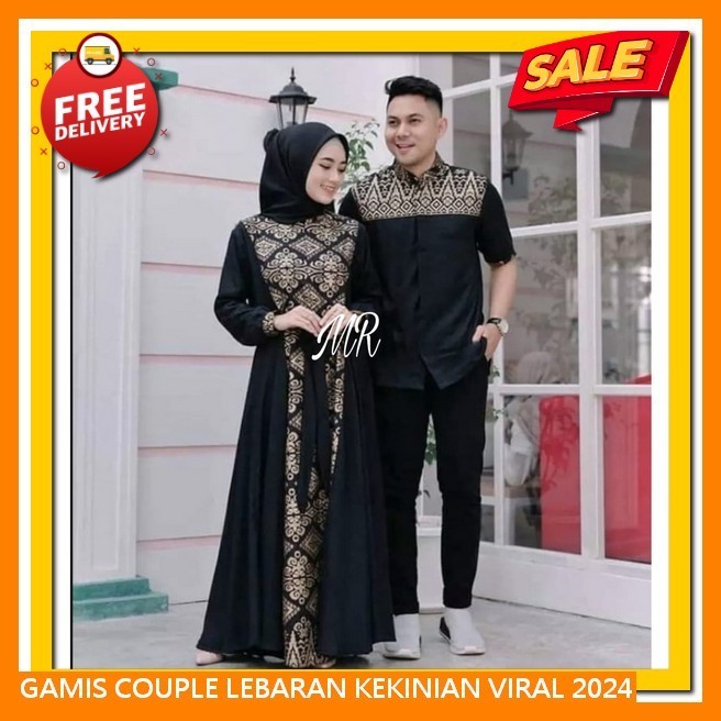 Baju Lebaran Kapelan Suami Istri Anak Fashion Muslimah Modern Gami Capel Idul Fitri Import Sarimbit 