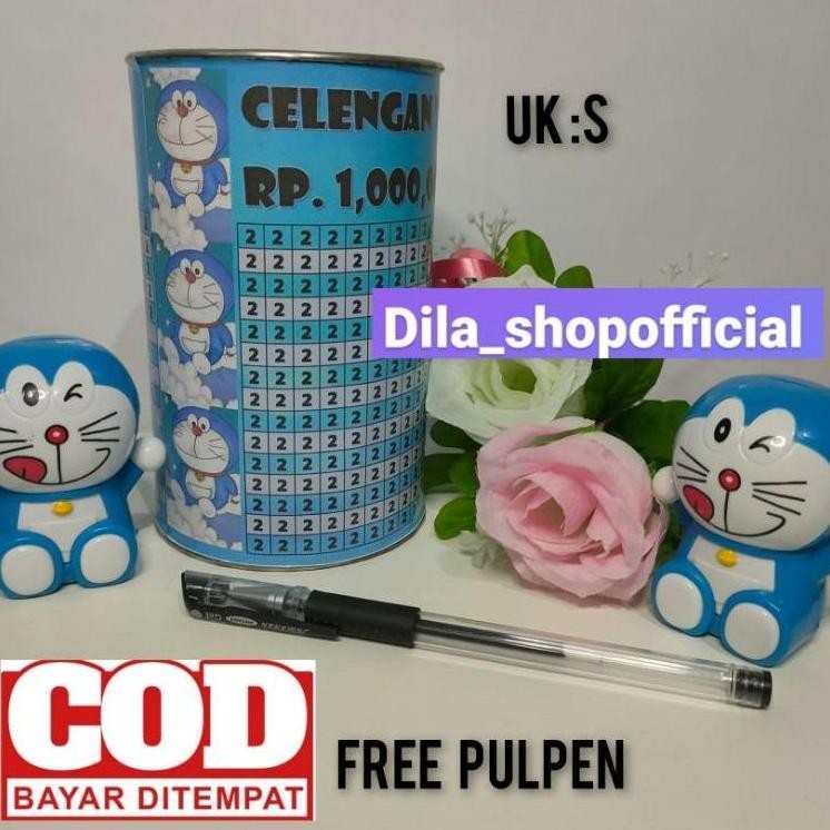 Promo Akhir Tahun Limited Celengan Target Doraemon Small / Celengan Target 1 Juta / Celengan Target 