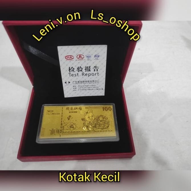 

Trend Souvenir Imlek / Kado Imlek Angpao Emas Lembar + Kotak + Bag + Sertifi Limited Edition
