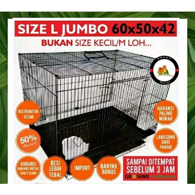 PROMO KANDANG SANGKAR KANDANG BESI UMBARAN TEBAL LIPAT KOTAK UNTUK TERNAK BURUNG LOVEBIRD KUCING