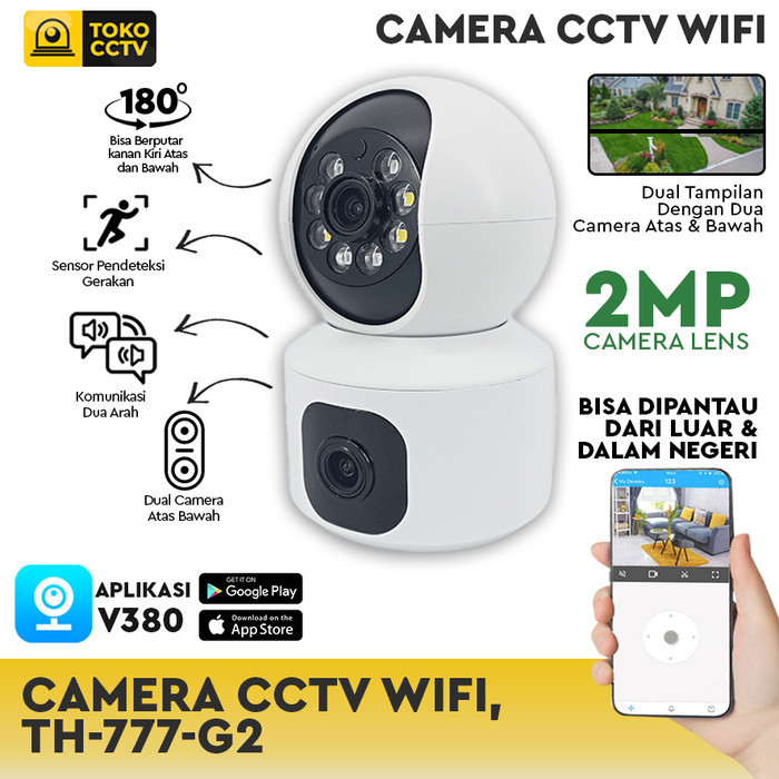 Camera CCTV WIFI Dual Camera 2 MP , CCTV Indoor Night Vision