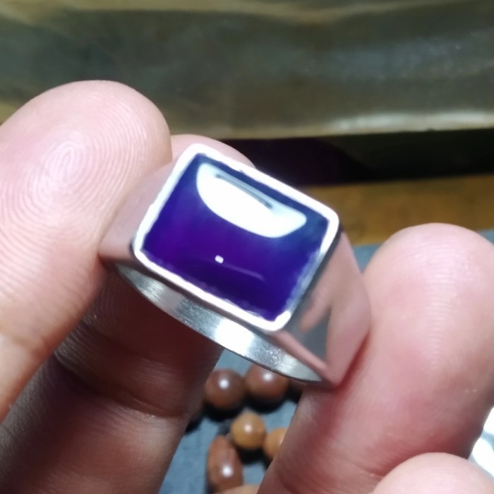 Cincin - Cincin Pria Cincin Batu Kecubung Kalimantan Ungu Terong Original