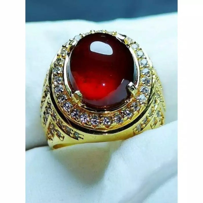 Cincin - Cincin Pria Batu Red Garnet