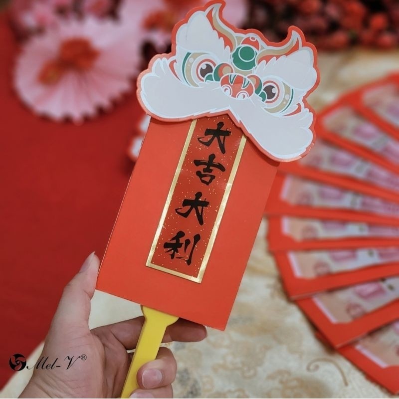 

J12 ANGPAU KIPAS 10 SLOT ANGPAO IMLEK BENTUK KIPAS LIPAT AMPLOP MERAH NEW NOB