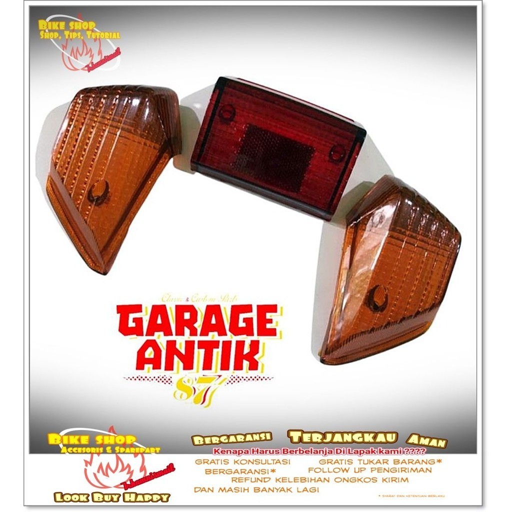 mika kaca lampu stoplamp sein belakang suzuki rc100 rc80 bravo rc 100  motor clasik vintage