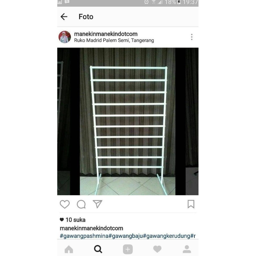 Gawang Kerudung/Gantungan Jilbab/Gawangan Kerudung 10 Susun