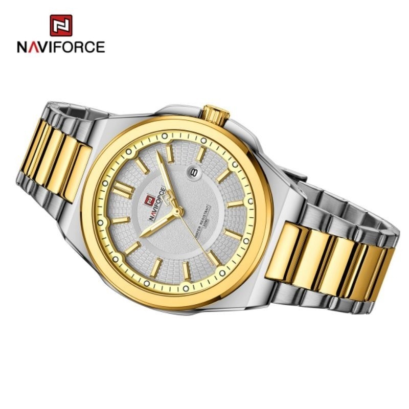 Jam tangan pria Naviforce 9212 Original Water Resist All Stainless steel