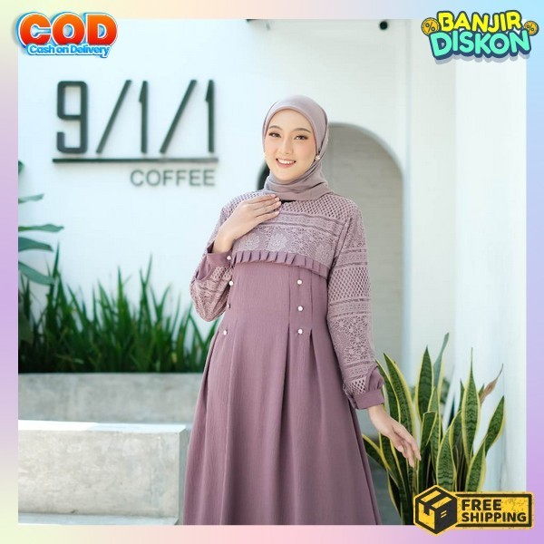 Dress Syari Terbaru Gamus Dres Syar'I Syar Sar I Saryi Sari Perempuan Lebaran2024 Jubah Perempuan Mu