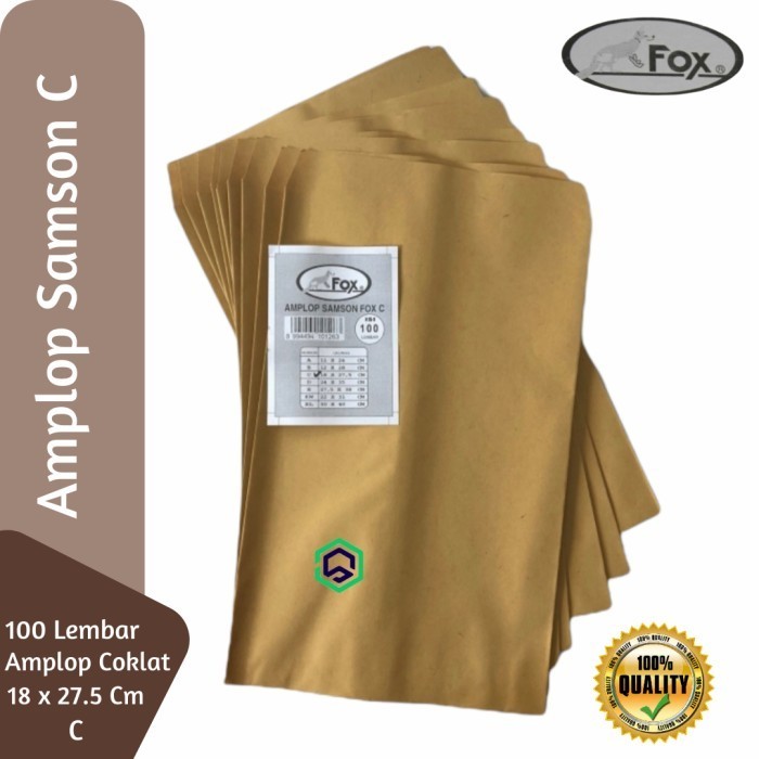 

DISKON Amplop Coklat / Samson Fox C 18 x 27,5 cm (1/2 Folio) isi 100 Pcs