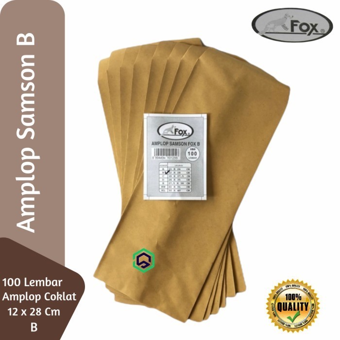 

TERMURAH Amplop Coklat / Samson Fox B 12 x 28 cm (Super Kabinet) isi 100 Pcs