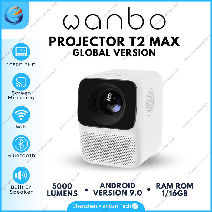 TERBARU - Proyektor Wanbo T2 Max Android 1080P Projector Wanbo T2 Max 4K
