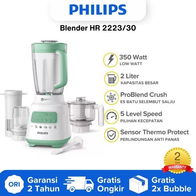 Blender Philips Hr2223/30 Chopper Belender Phillips Choper Philip 2L Melvinramanashop