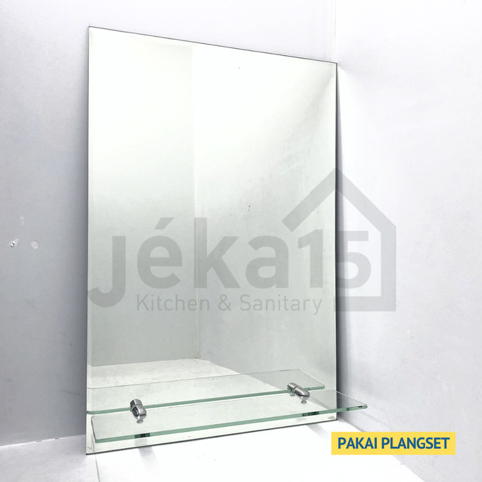 Cermin - Kaca Cermin Kamar Mandi Besar Asahi 5Ml Ukuran 50X70 Bevel Persegi