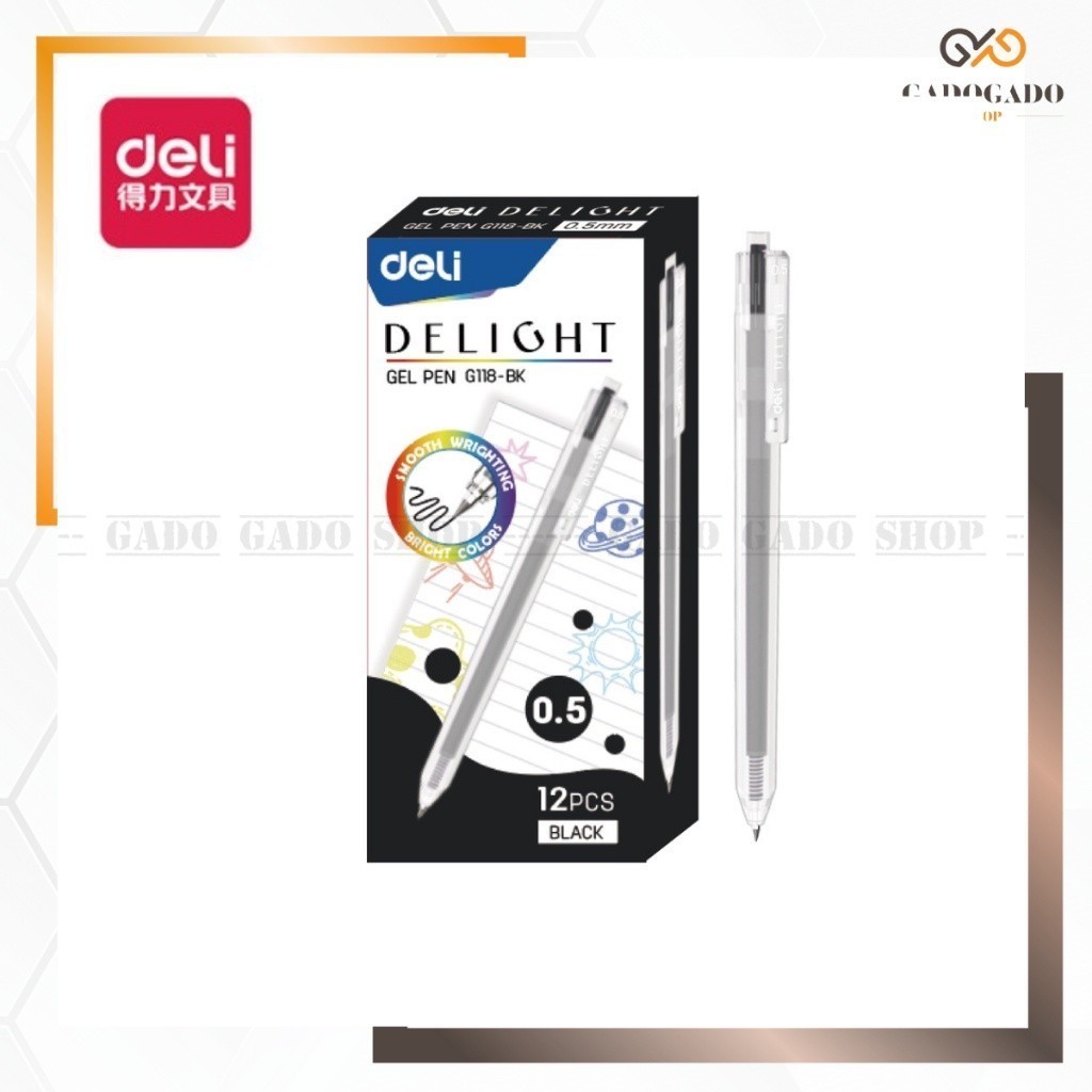 

GGS DELI034 Deli Gel Pen / Pulpen Gel 0.5 mm Berbagai Macam Warna EG118 Y1674
