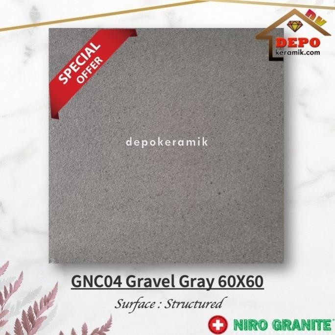 Niro Gnc04 Gravel Gray 60X60 Kw2 Granit Lantai Dinding Kasar