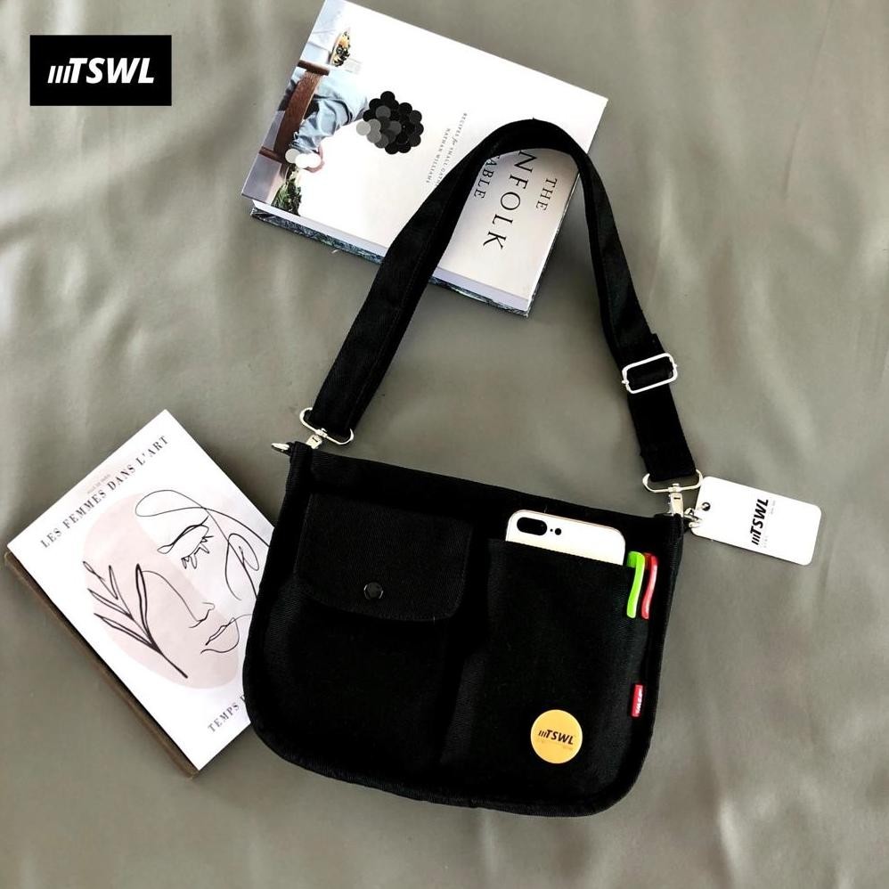 Promo Akhir Tahun Tas Selempang Bahu Sling Shoulder Soulder Sholder Shoulderbag Bag Kanvas Canvas Wa