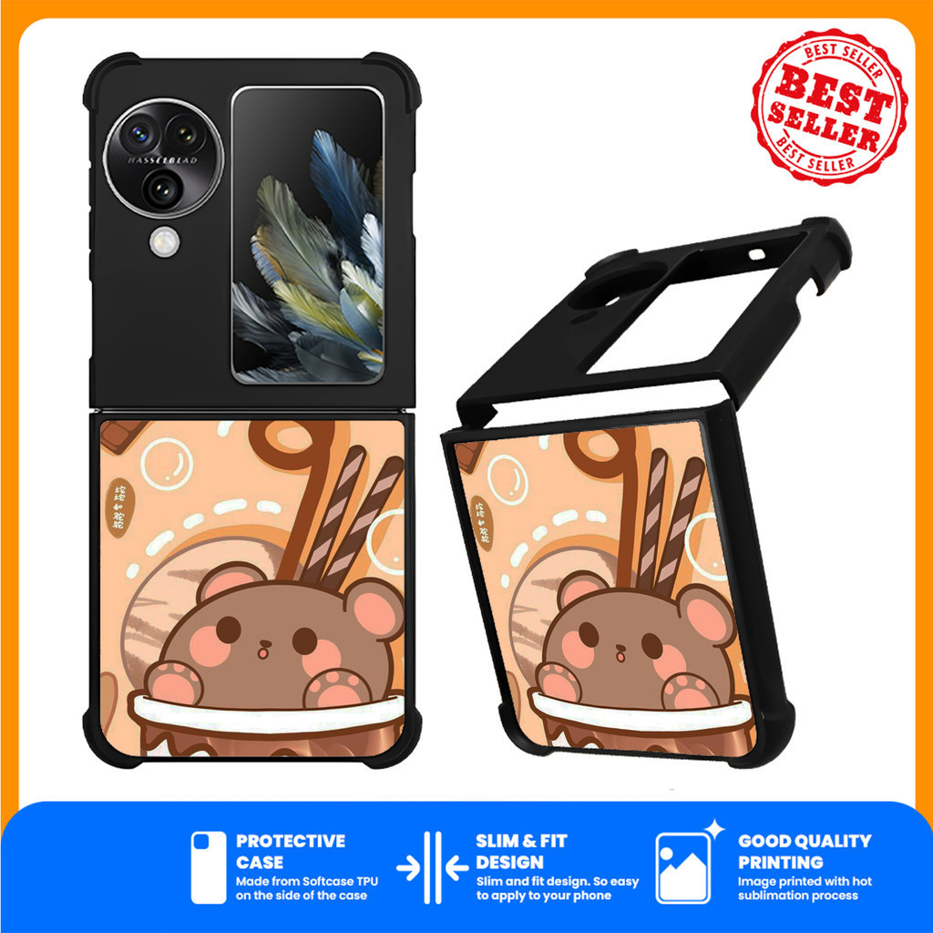 Case Casing Oppo N3 Flip Bear Cute Chocolate YD1327