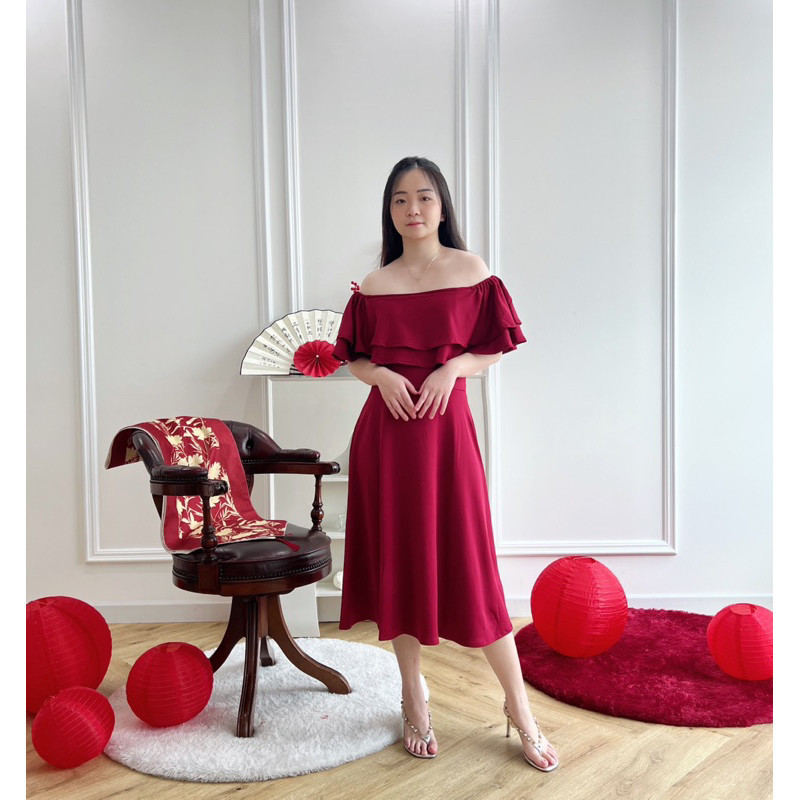 Dress Imlek Dewasa Wanita 2024 Perempuan Cina Congsam Cewek Mewah Kebaya Kondangan Remaja Atasan Sha