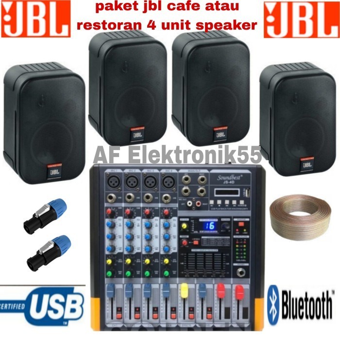 PAKET SOUND SYSTEM JBL + POWER MIXER CAFE ATAU RESTORAN ORIGINAL