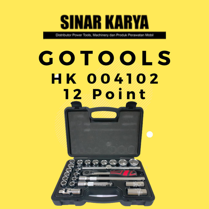 Kunci Sok Gotools Hk 004102 25 Pcs Dr Socket Set 12 Point Shock Handle