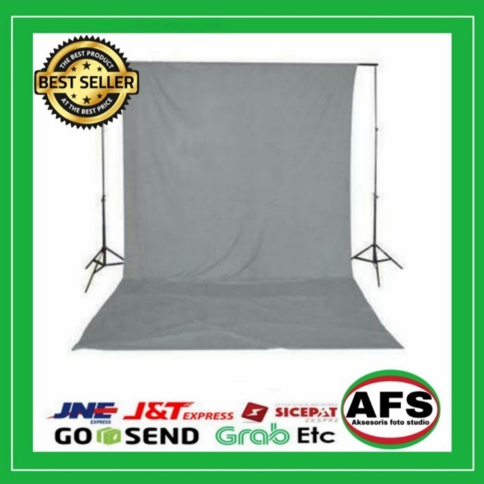 Background polos kain warna hitam 3 x 2,5 meter