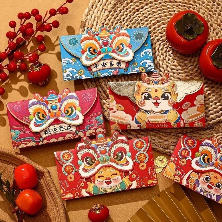 

Flash Sale Nana Angpao Premium 3D Gold Naga Hongpao Sincia Hoki 4Pcs Murah