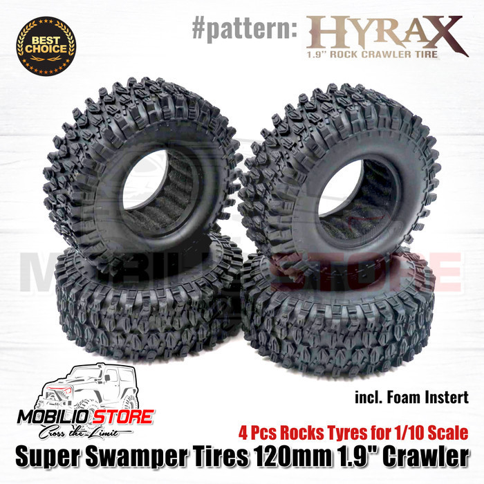 Ban Wheel RC Crawler 1.9" Super Swamper Tires 120mm with Foam Inserts