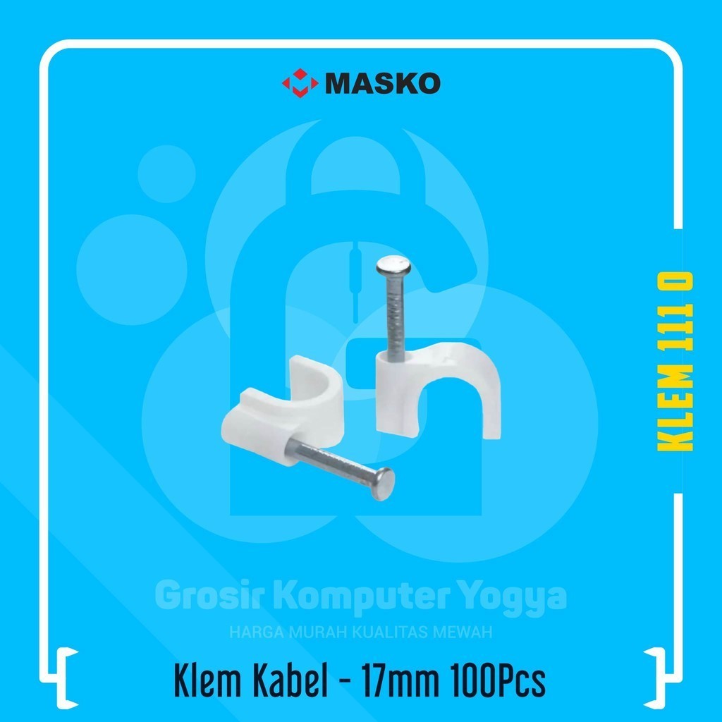 Masko Klem Supra 17mm 100Pcs Klem Kabel Paku Beton