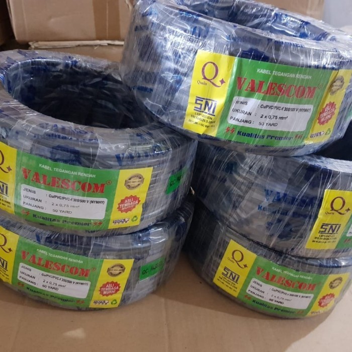 Kabel Serabut Murah Nyyhy 2x0.75 SNI / Kabel Listrik Serabut Hitam