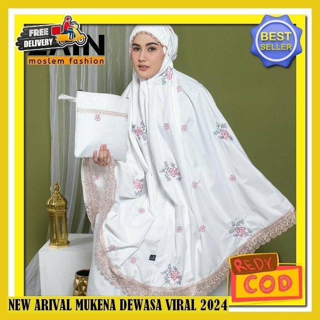Mukena Terusan Dewasa Bahan Adem Mungkena Silky Premium Maukena Jumbo Moela Rayon Motif Cewek Ied Mu