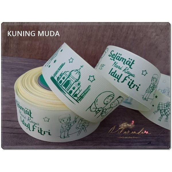 

Galb-212 : Pita Lebaran / Pita Idul Fitri Grosgrain 3,8Cm (Per Rol) 058