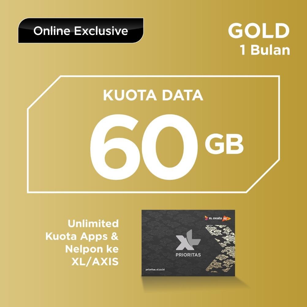 Kekinian Kartu Perdana Xl Prioritas Gold Unlimited Fup 60Gb/Bln Bisa Cod