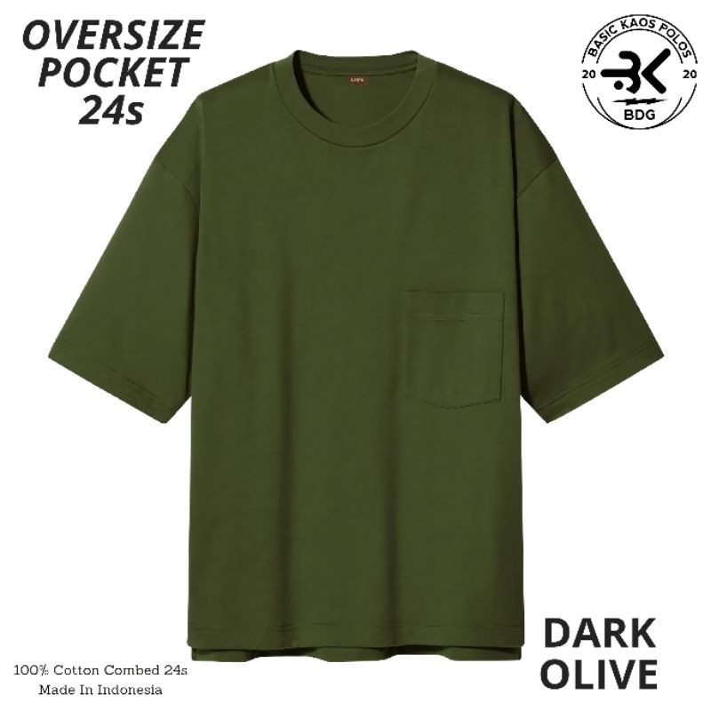 KAOS POLOS OVERSIZE POCKET ARMY PREMIUM TSHIRT COTTON COMBED 24S UNISEX