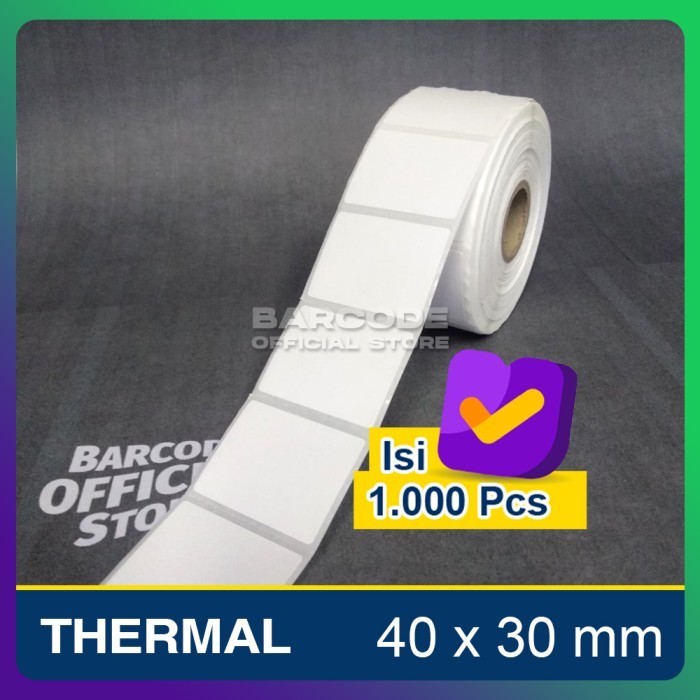 

Terlaris Stiker Kertas Label Barcode Thermal Ukuran 40X30Mm - 40 X 30 Mm Promo Terbaru