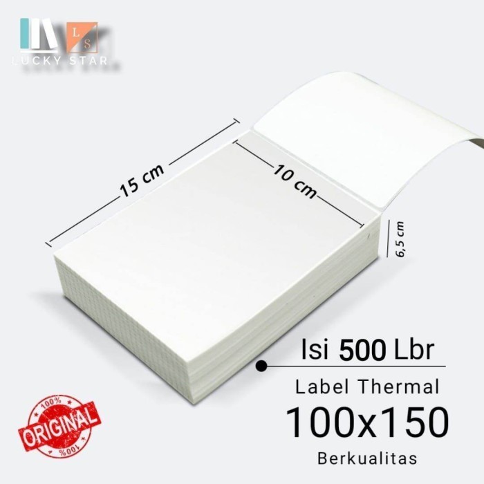

Terlaris Kertas Thermal Label Lipat Direct Barcode 100X150Mm A6 Isi 500 Pcs Promo Terbaru